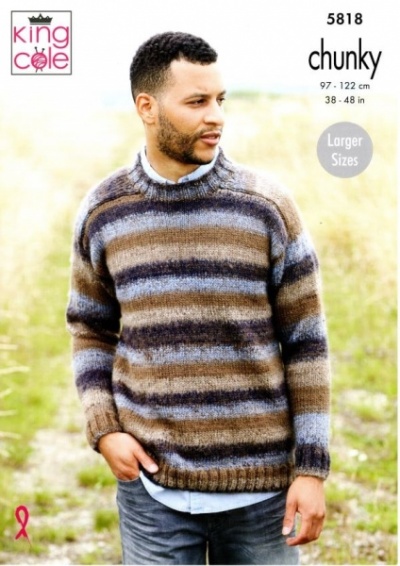 Cottontail Crafts - Knitting Pattern 5818 - Men's Sweaters in King Cole ...