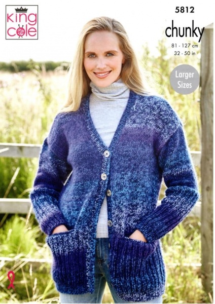 Cottontail Crafts - Knitting Pattern 5812 - Ladies Cardigans in King ...
