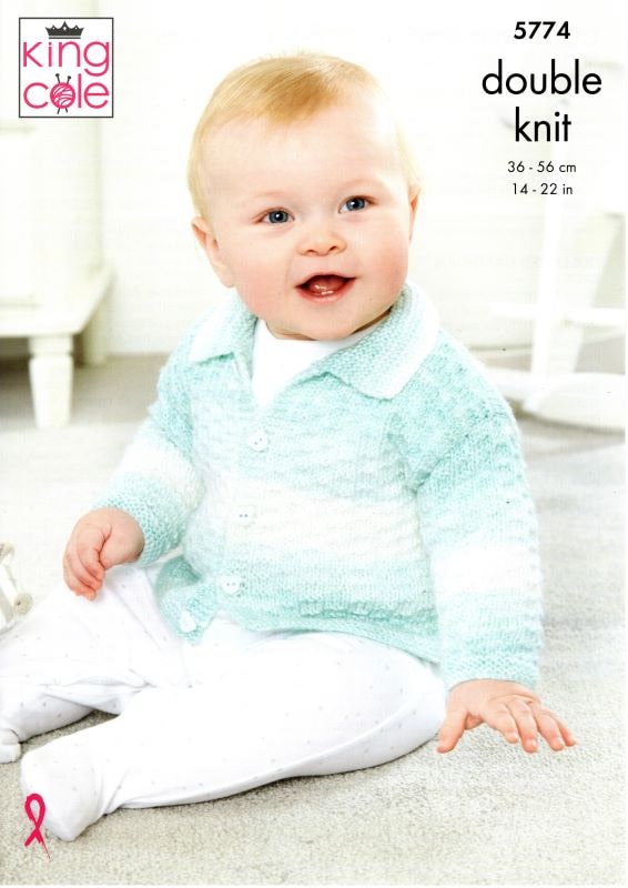 Cottontail Crafts - Knitting Pattern 5774 - Baby's Collared & V-Neck ...